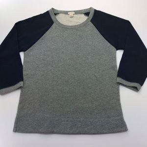 J. Crew Womens Baseball Raglan Gray Sweatshirt S